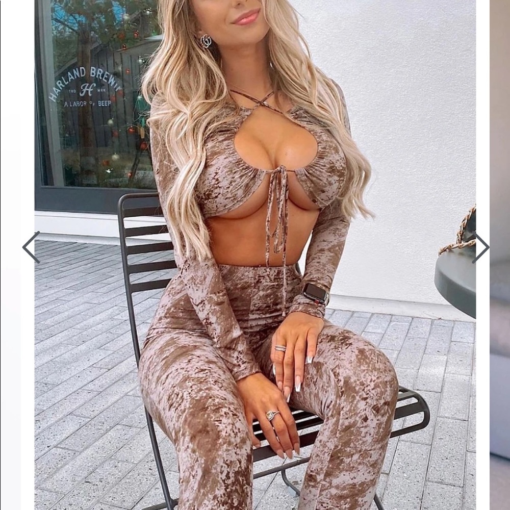 Chelsea tie back legging set mocha